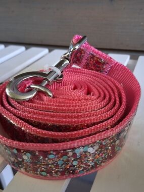 Sparkly Pink Glitter Confetti Dog Leash by Packed Party – Glam Pink Pet Walking